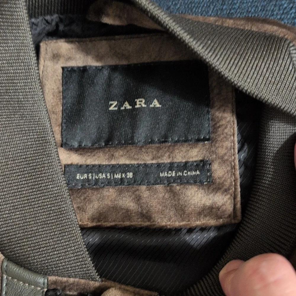 Zara Viscose Brown Bomber Jacket (Size Small) - Picture 4 of 6